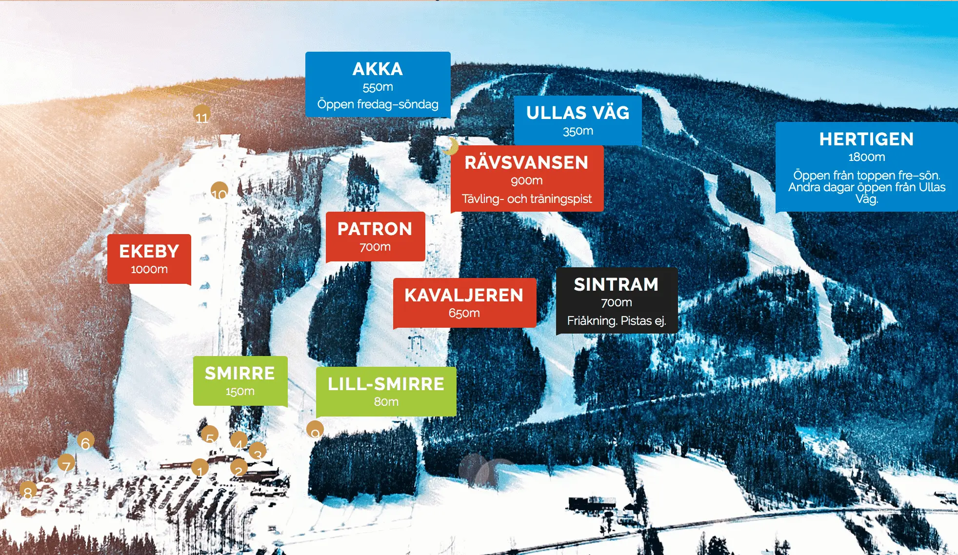 Sverige Ski Sunne Pistkarta