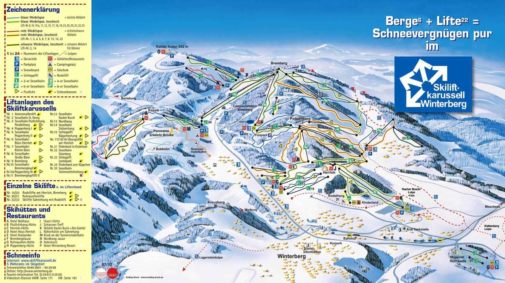 Tyskland - Winterberg Pistkarta