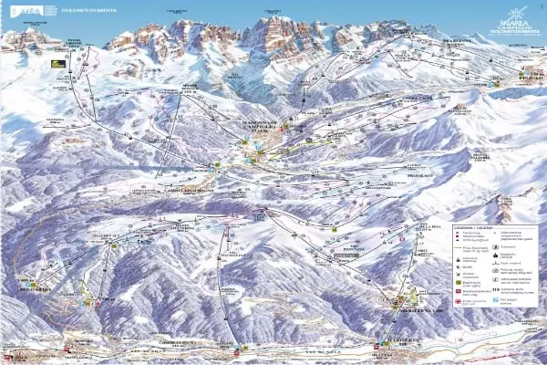 Campiglio-Dolomiti-Brenta – Pistkarta