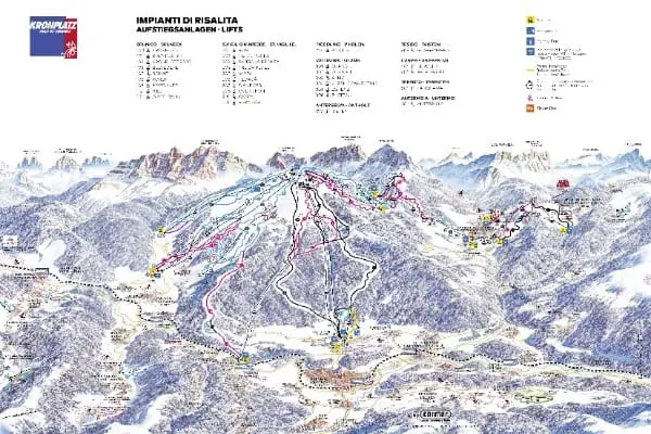 Kronplatz – pistkarta