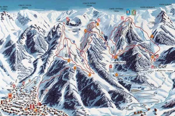 Limone Piemonte – Pistkarta
