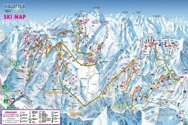Sestriere – Pistkarta